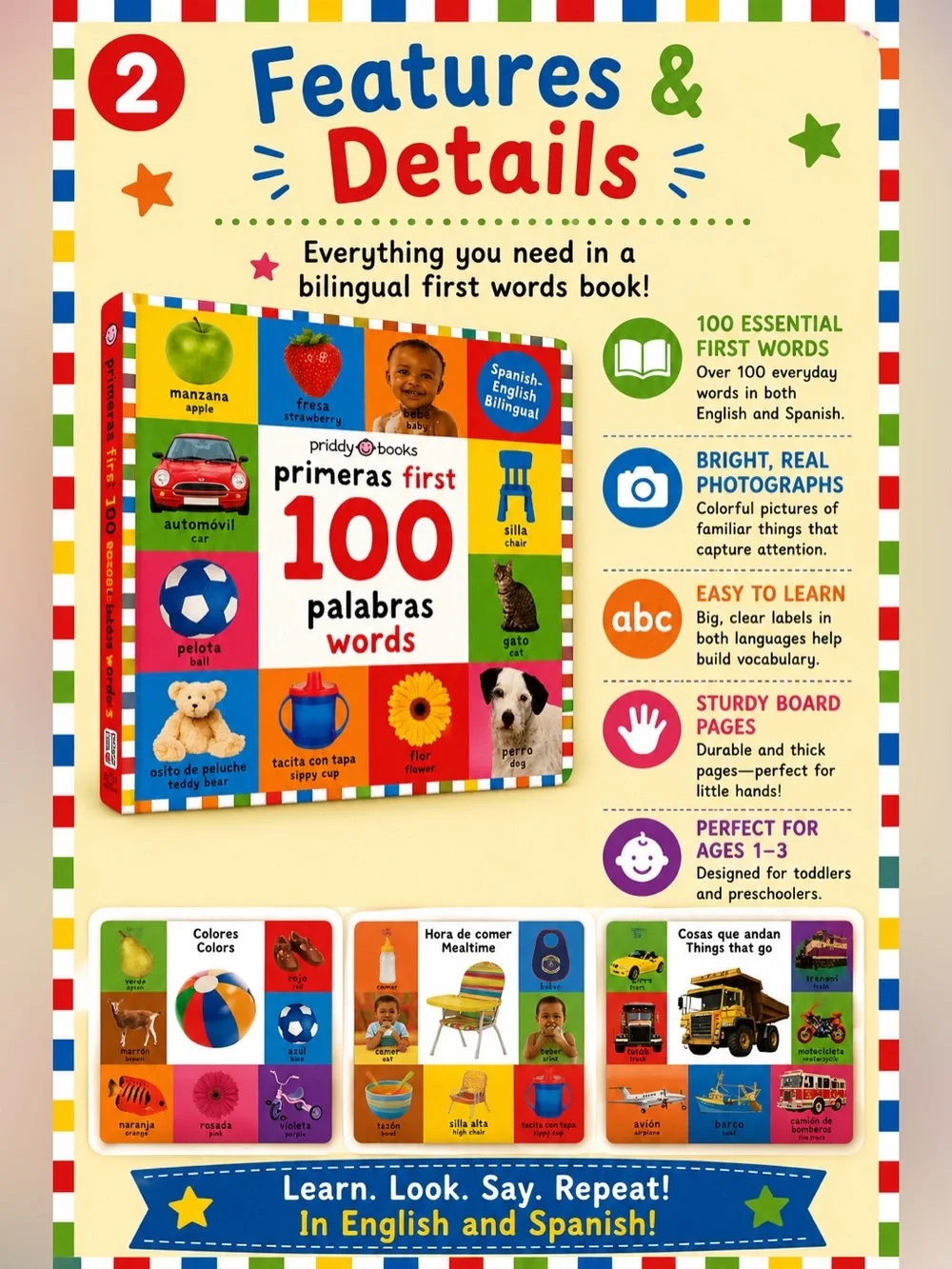 Priddy Books 100 First Primeras Words Palabras in English and Spanish